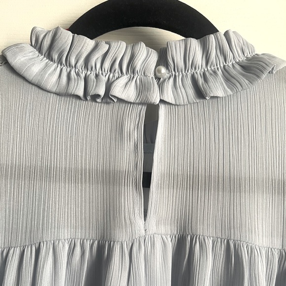 Anthropologie Nef Nef Victorian Style Periwinkle Blue Blouse - Picture 4 of 5